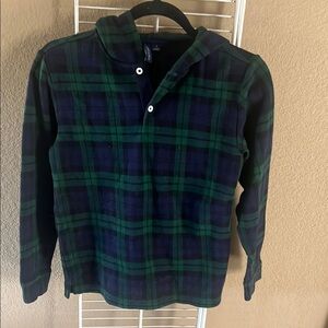 Janie and Jack Green and Blue Plaid Hoodie